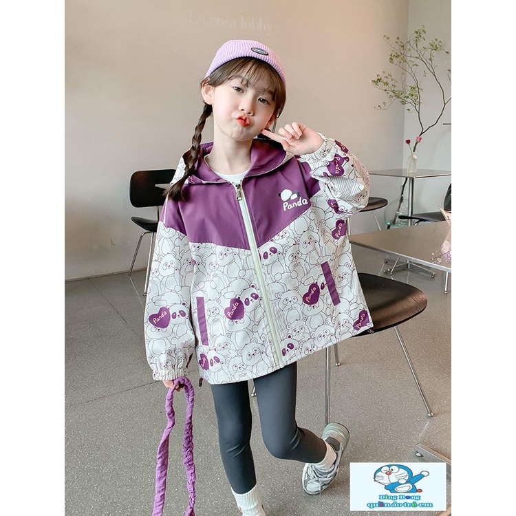 Áo Khoác Mỏng Có Mũ Trùm Đầu Phong Cách Thời Trang Xuân Thu Mới Dành Cho Bé Gái