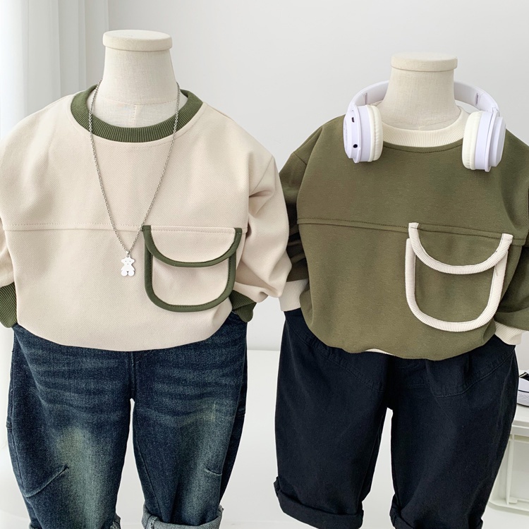 ~ Áo sweatshirt Thời Trang Mới 2023 Phong Cách Mới Dễ Phối Đồ Cho Bé Trai