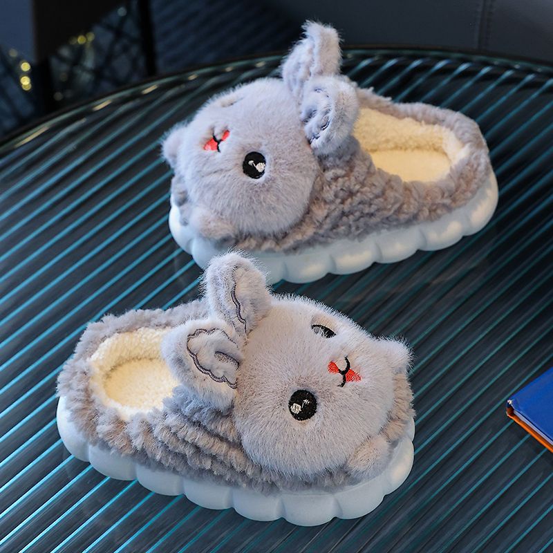 ~ Dép Bông Đi Trong Nhà Chống Trượt Giữ Ấm Mùa Thu Đông Cho Bé Gái