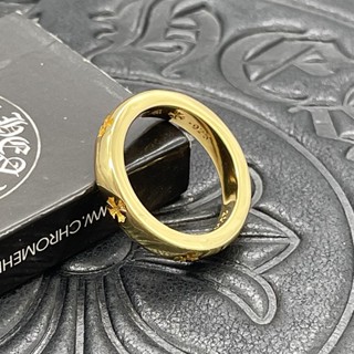 CHROME HEARTS Nhẫn Mạ Vàng 22k Hình Hoa / Trái Tim Phong Cách retro Cho Nam Nữ