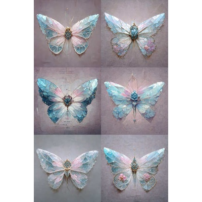 Hình Xăm Dán Chống Nước Họa Tiết Bướm Mặt Trăng Màu Hồng / Xanh Lá