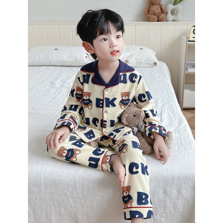 Bộ Đồ Ngủ Tay Dài In Hoạt Hình Dành Cho Bé Trai