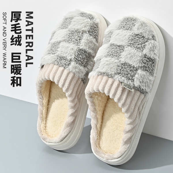 Dép cotton Đi Trong Nhà Đế Mềm Dày Chống Trượt Thời Trang Mùa Đông 2023 Cho Cặp Đôi