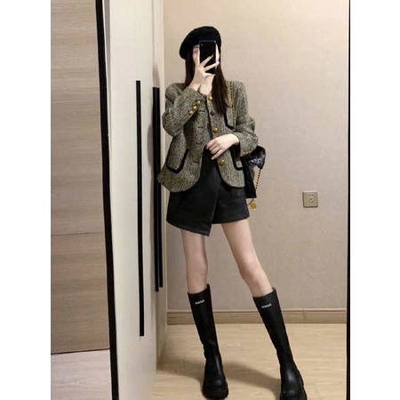 Amberpine Áo Khoác Len Tay Dài Ngắn Thời Trang Thu Đông 2023 Cao Cấp Cho Nữ