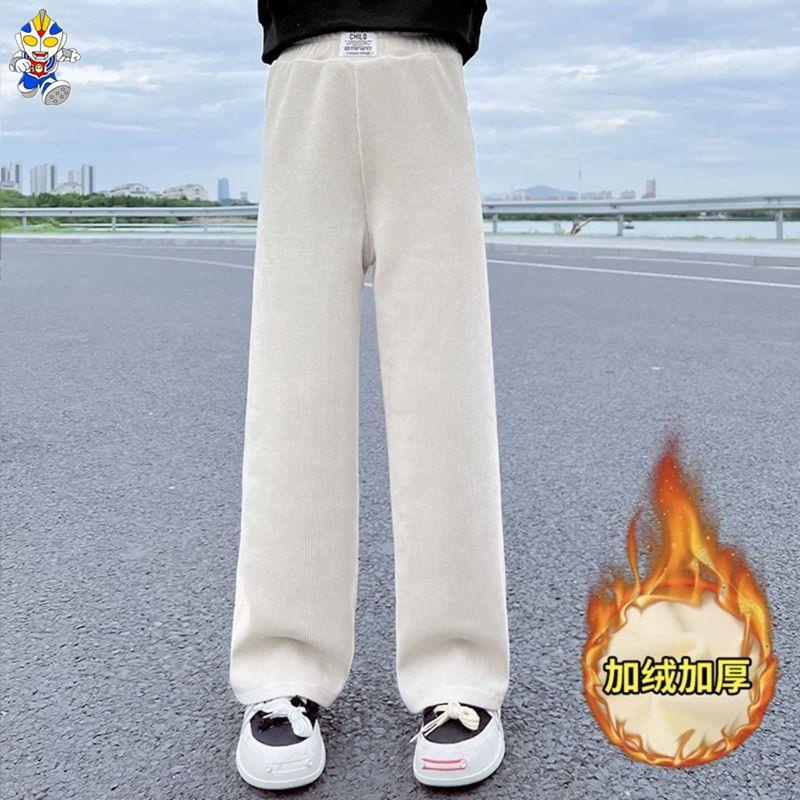 Quần Dài Ống Rộng Bằng Lông Cừu Thời Trang Thu Đông Dành Cho Bé Gái