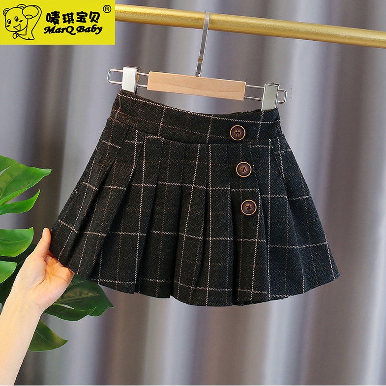 Hàng Có Sẵn ~  Chân Váy Xếp Ly Kẻ Sọc Caro Phong Cách Phương Tây Cỡ Lớn Thời Trang Thu Đông Dành Cho Bé Gái