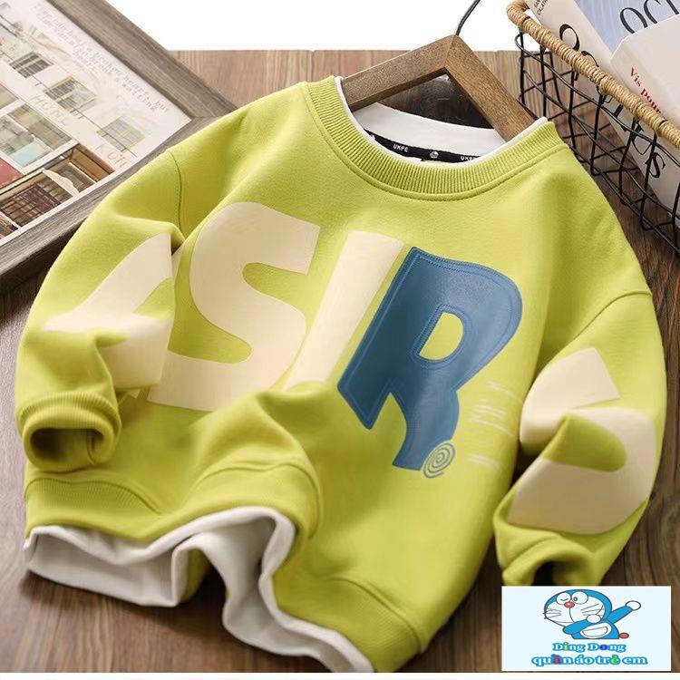 Bộ Đồ Thời Trang Mùa Thu Hai Món Áo Sweater Dáng Rộng Phong Cách Mới Cho Bé Trai