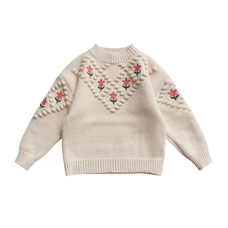 Áo Sweater Dệt Kim Thời Trang Thu Đông Phong Cách Mới Cho Bé Gái
