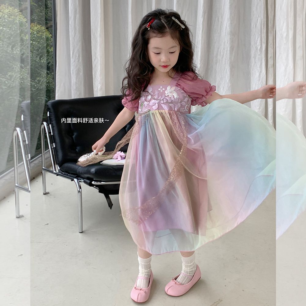 Đầm Công Chúa Mỏng Phong Cách retro Đặc Biệt Kiểu Mới 2023 Cho Bé Gái  ~ Cô Gái hanfu 2023