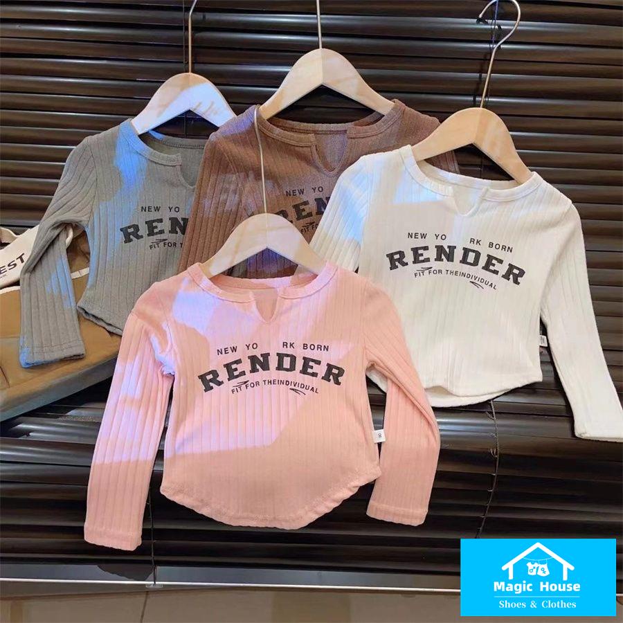 Áo Thun Tay Dài In Chữ Phong Cách Thời Trang Mùa Thu Mới Cho Bé Gái