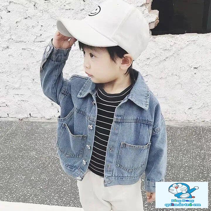 Áo Khoác denim Phong Cách Hàn Quốc Thời Trang Xuân Thu Cho Bé Trai