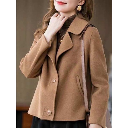 Áo Khoác Len Hai Mặt Dáng Ngắn Thời Trang Xuân Thu Dành Cho Nữ