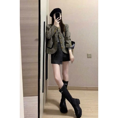 Amberpine Áo Khoác Len Tay Dài Ngắn Thời Trang Thu Đông 2023 Cao Cấp Cho Nữ