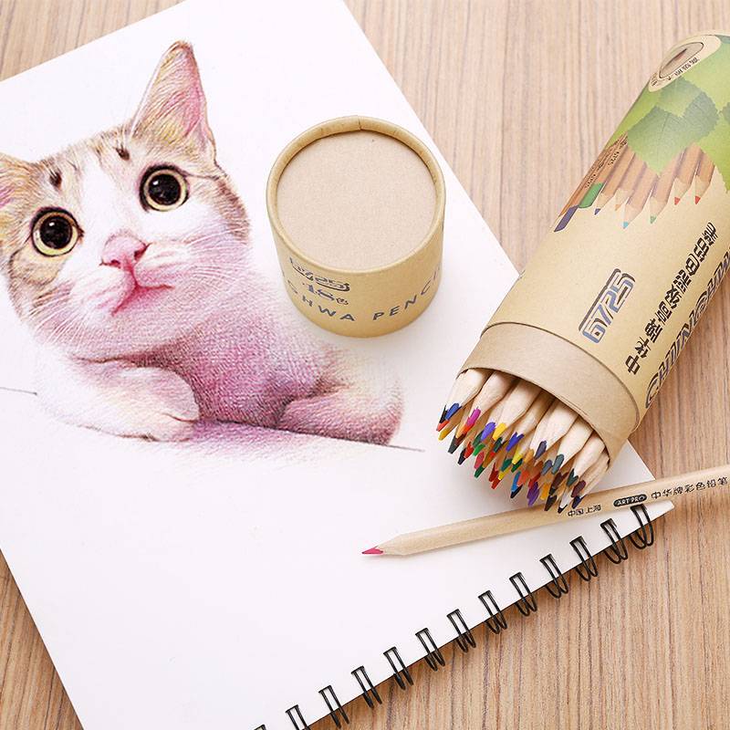 Zhonghua Bộ 48 Bút Chì Màu Vẽ Tranh Dầu Hòa Tan Trong Nước 24 Màu Tùy Chọn