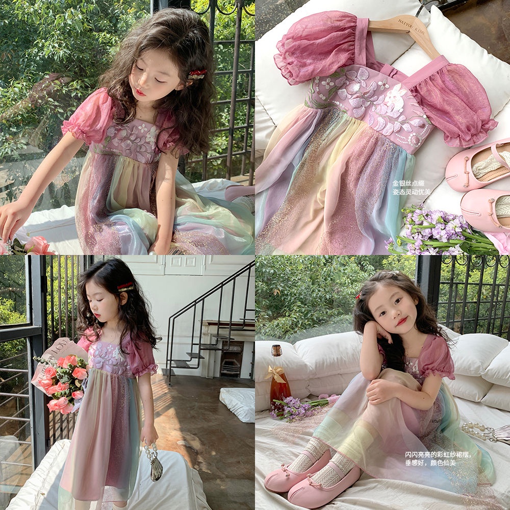 Đầm Công Chúa Mỏng Phong Cách retro Đặc Biệt Kiểu Mới 2023 Cho Bé Gái  ~ Cô Gái hanfu 2023