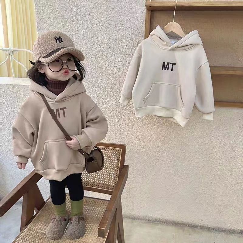 Áo sweatshirt Có Mũ Trùm Đầu Lông Cừu Phong Cách Hàn Quốc Thời Trang Thu Đông Mới Dành Cho Bé Gái