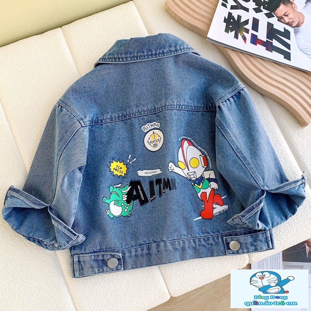 Áo Khoác denim Phong Cách Thời Trang Xuân Thu Mới Cho Bé Trai Và Gái