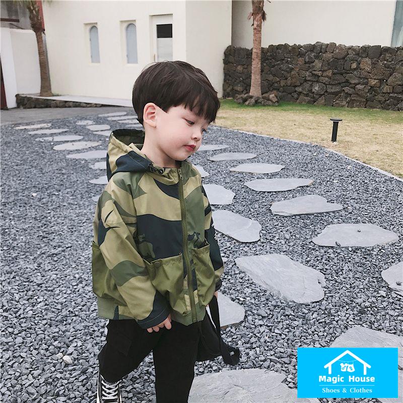 ~ Áo Khoác Mỏng Phong Cách Mới Mùa Xuân Thu Dáng Rộng Họa Tiết Rằn Ri Phương Tây Cho Bé Trai