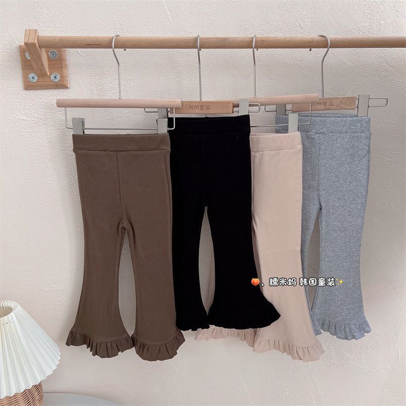 Quần Ống Loe Kẻ Sọc Ngang Phong Cách Mới Dành Cho Bé Gái