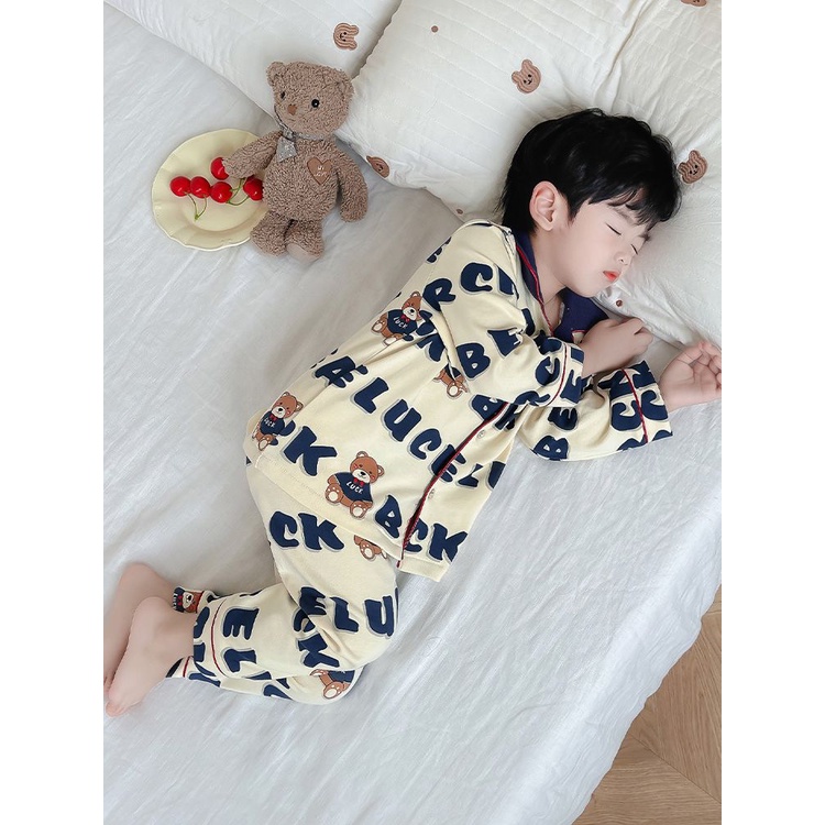 Bộ Đồ Ngủ Tay Dài In Hoạt Hình Dành Cho Bé Trai