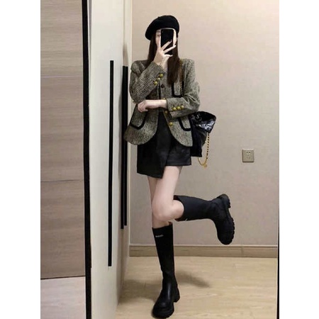 Amberpine Áo Khoác Len Tay Dài Ngắn Thời Trang Thu Đông 2023 Cao Cấp Cho Nữ