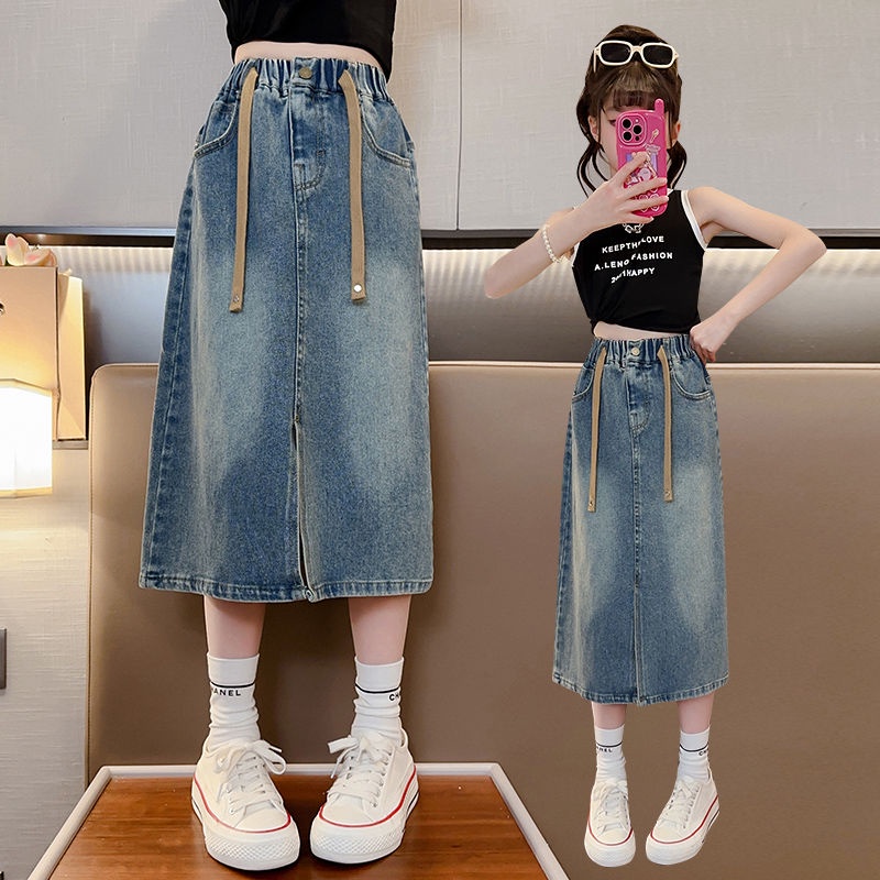 Hàng Mới Về Mới Chân Váy denim Thời Trang 2023 Dành Cho Bé Gái