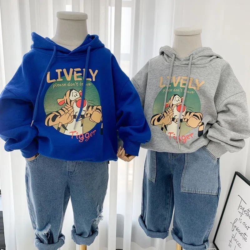 Hàng Mới Về Áo Hoodie Tay Dài Dáng Rộng In Họa Tiết Hoạt Hình Thời Trang 2023 Cho Bé Trai