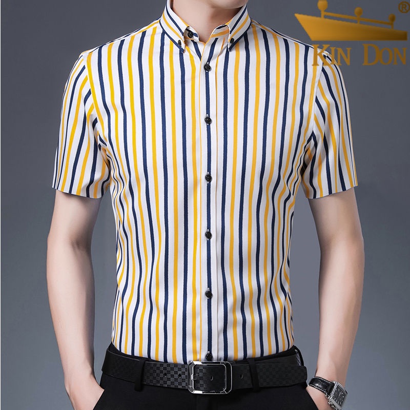 Áo Sơ Mi Tay Ngắn Phong Cách Doanh Nhân Thời Trang Mùa Hè Kiểu Mới Cho Nam Giới Có size Lớn