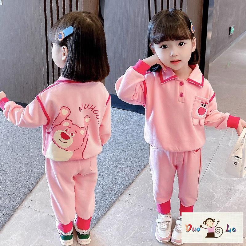 Bộ Đồ Thể Thao Hai Mảnh Cổ Búp Bê Thời Trang Xuân Thu Phong Cách Phương Tây Mới Cho Bé Gái