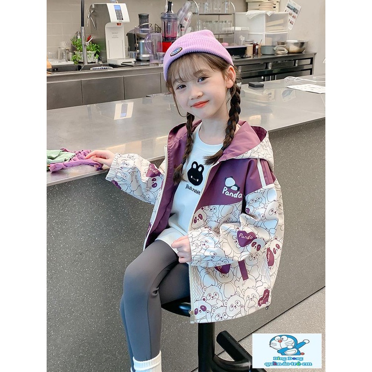 Áo Khoác Mỏng Có Mũ Trùm Đầu Phong Cách Thời Trang Xuân Thu Mới Dành Cho Bé Gái