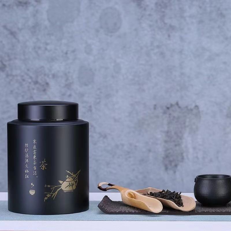 Lon Trà Bảo Quản Lon Kín Lon Trà Inox Lon Kín Lon Kín Chống Ẩm Hộ Gia Đình Phong Cách Trung Hoa Lon Trà Dày Dung Tích Lớn Hộp Trà Tắt