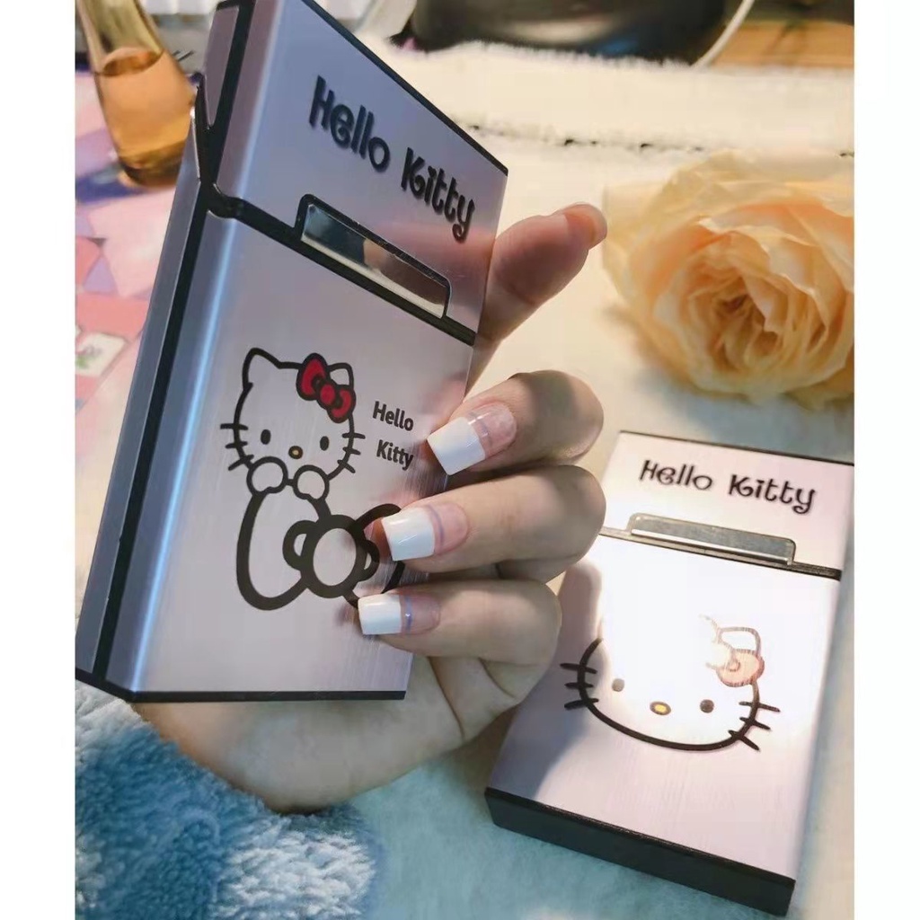 Hộp Đựng Thuốc Lá Điện Tử Siêu Mỏng Chống Thấm Nước Hình hello kitty 20
