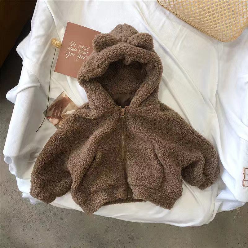 Áo Khoác Len Lông Cừu Dày Giữ Ấm Phong Cách Hàn Quốc Mùa Thu Và Mùa Đông Kiểu Mới Cho Bé Trai Bé Gái