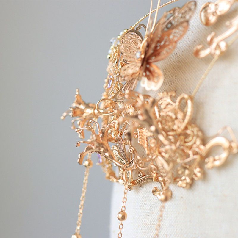 Phụ Kiện Tóc Che Nửa Mặt Che Phủ Cổ Tích Tua Rua Hóa Trang Hán Phục Cổ Điển Cho Nữ