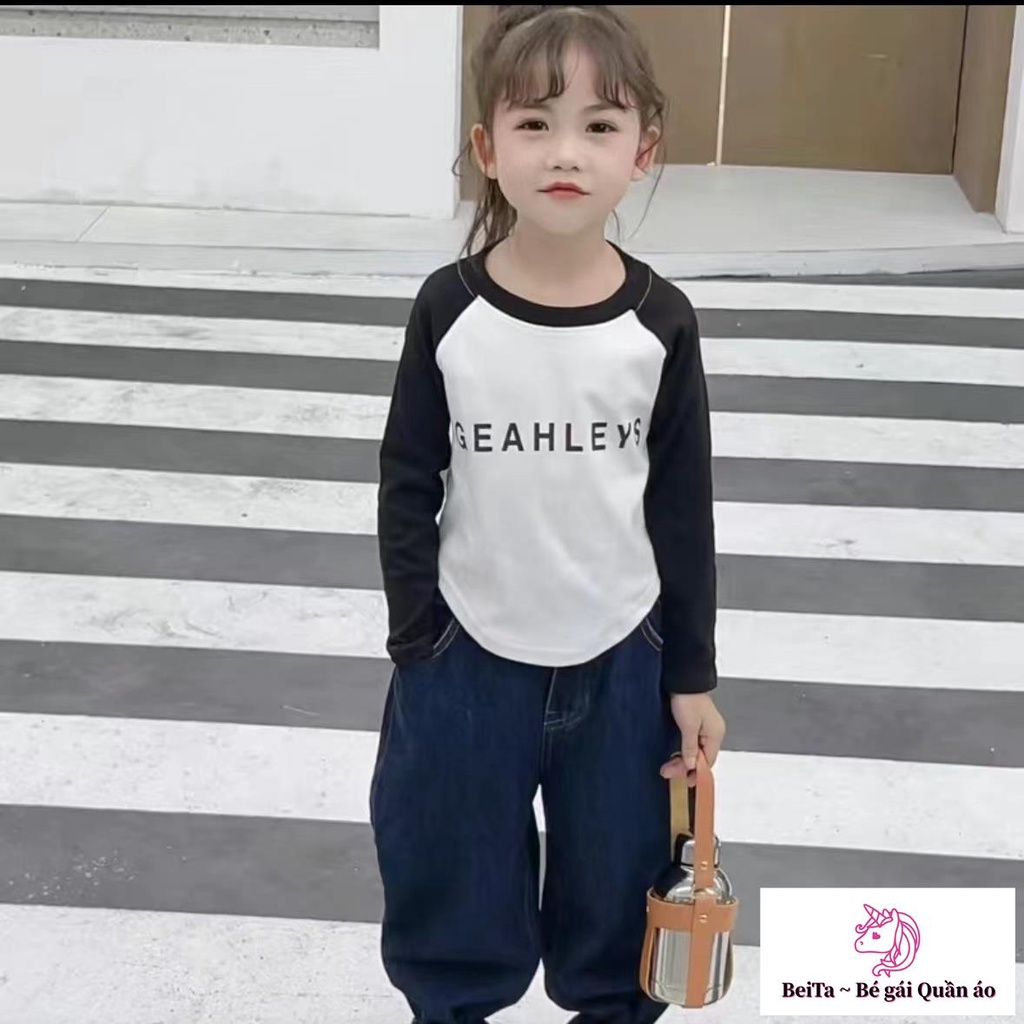 Áo Thun Tay Dài Thời Trang Mùa Thu Phong Cách Mới Cho Bé Gái