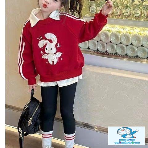~ Áo sweatshirt Cổ Thỏ Phong Cách Mới Hợp Thời Trang Xuân Thu Cho Bé Gái