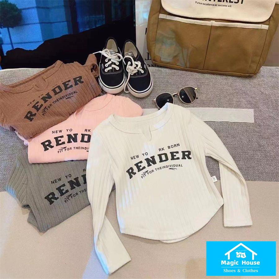 Áo Thun Tay Dài In Chữ Phong Cách Thời Trang Mùa Thu Mới Cho Bé Gái