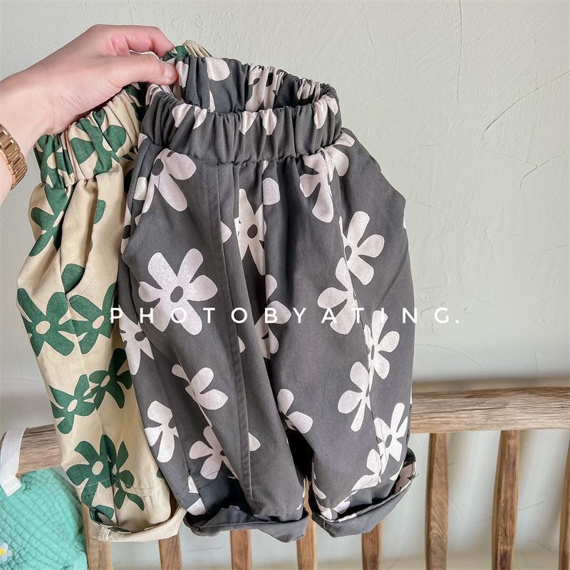 Hàng Mới Về Quần harem cotton Dáng Rộng Phong Cách Hàn Quốc Thời Trang Mùa Xuân 2022 Dành Cho Bé Gái