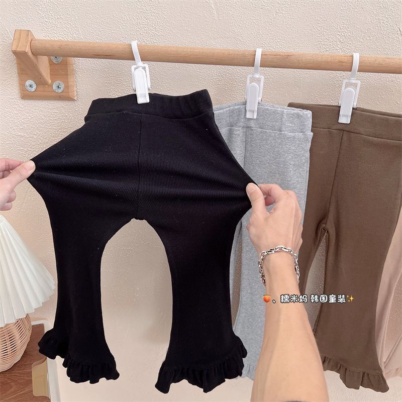 Quần Ống Loe Kẻ Sọc Ngang Phong Cách Mới Dành Cho Bé Gái