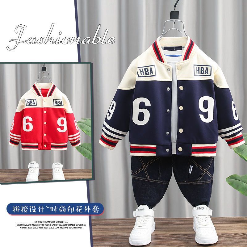~  Áo Khoác Bóng Chày Mùa Thu Phong Cách Thể Thao Thời Trang Thường Ngày Cho Bé Trai