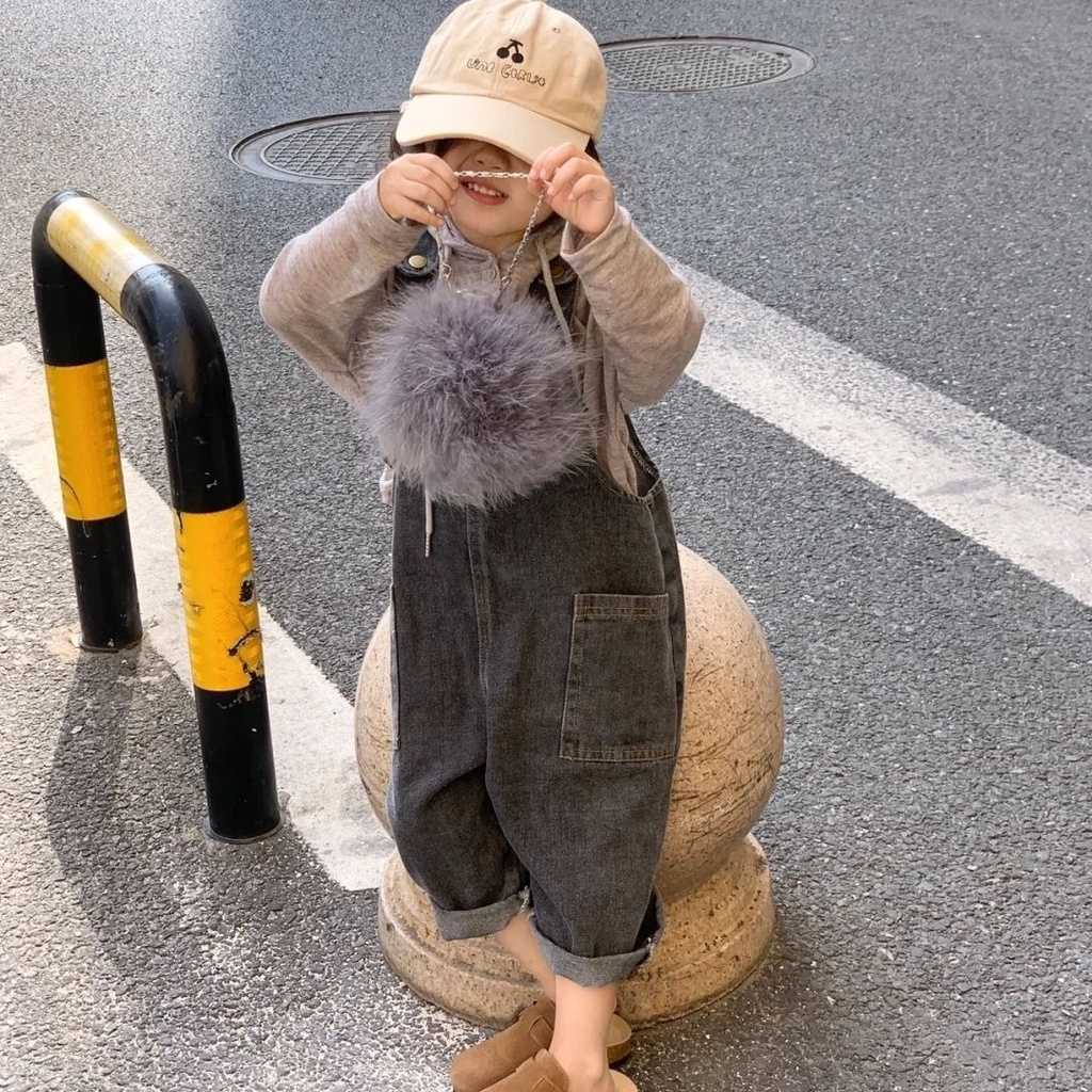 Quần Yếm jeans Phong Cách Hàn Quốc Cho Bé