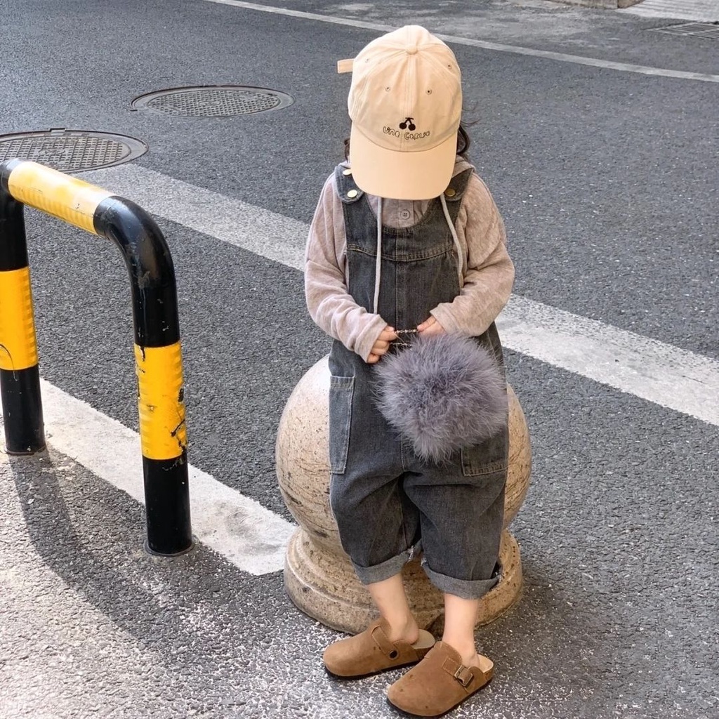 Quần Yếm jeans Phong Cách Hàn Quốc Cho Bé