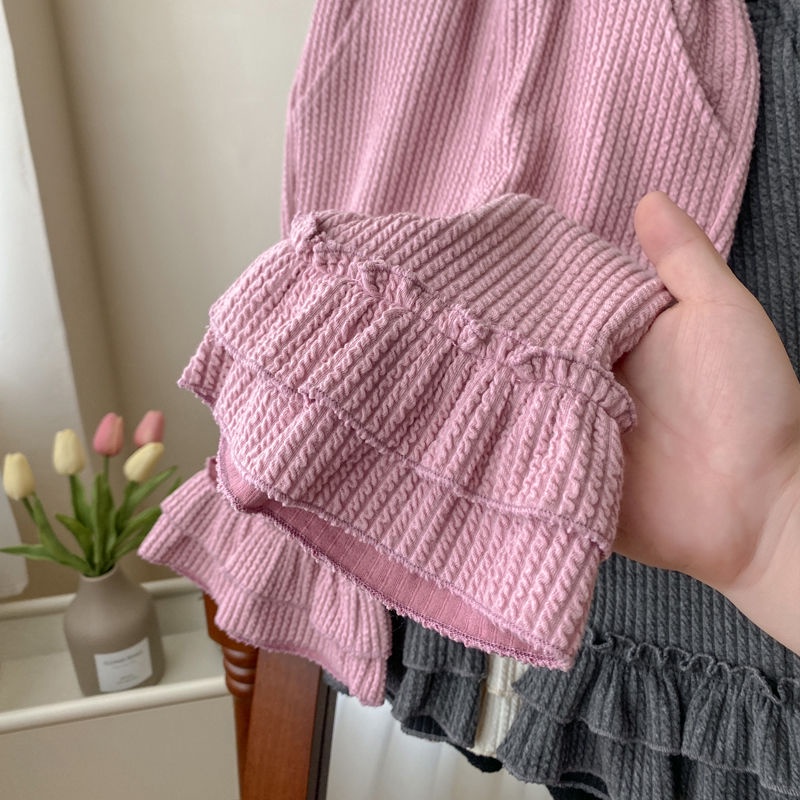 Quần Legging cotton Họa Tiết Kẻ Sọc Hợp Thời Trang Thu Đông Cho Bé Gái