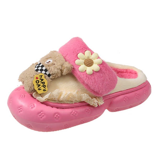 Dép Bông Đi Trong Nhà Hình Gấu Hoạt Hình Dễ Thương Thời Trang Thu Đông 2023 Cho Nữ