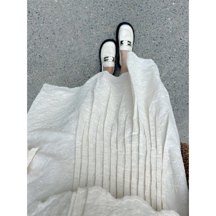 23 Bộ Áo Sơ Mi Tay Dài + Chân Váy Ren Lưng Cao Thêu Họa Tiết Phong Cách Pháp Cổ Điển Thời Trang Cho Nữ