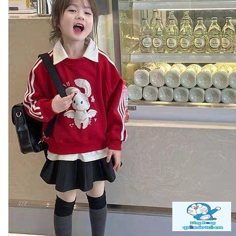 ~ Áo sweatshirt Cổ Thỏ Phong Cách Mới Hợp Thời Trang Xuân Thu Cho Bé Gái
