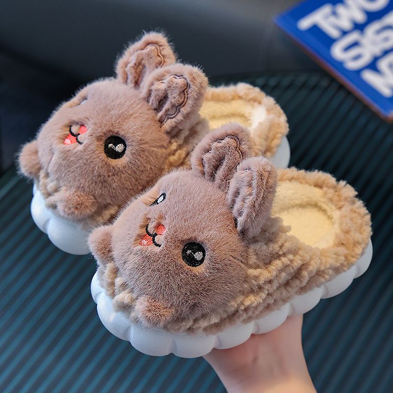 ~ Dép Bông Đi Trong Nhà Chống Trượt Giữ Ấm Mùa Thu Đông Cho Bé Gái