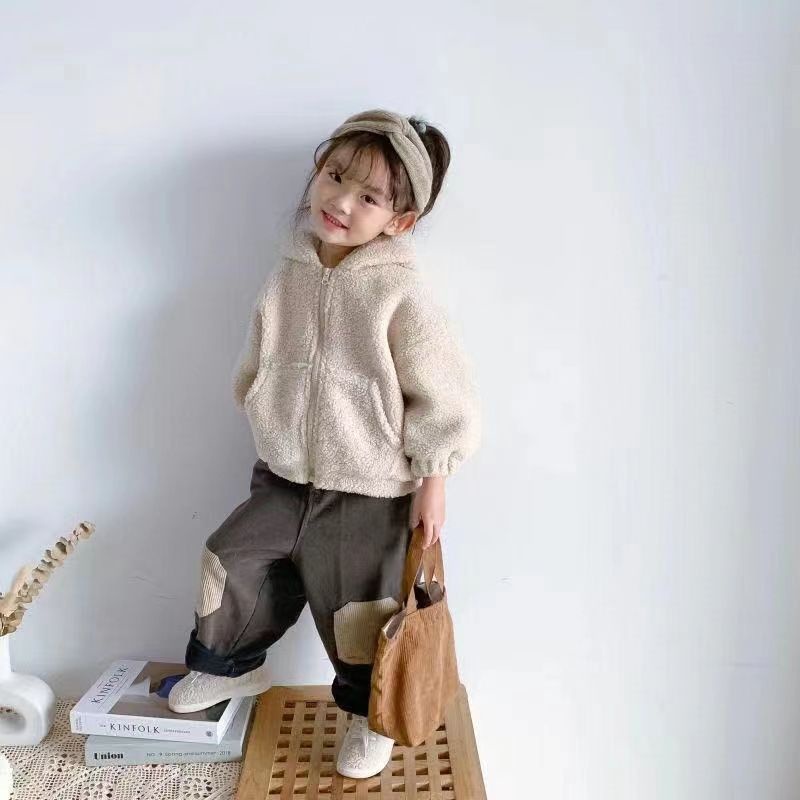 Áo Khoác Len Lông Cừu Dày Giữ Ấm Phong Cách Hàn Quốc Mùa Thu Và Mùa Đông Kiểu Mới Cho Bé Trai Bé Gái