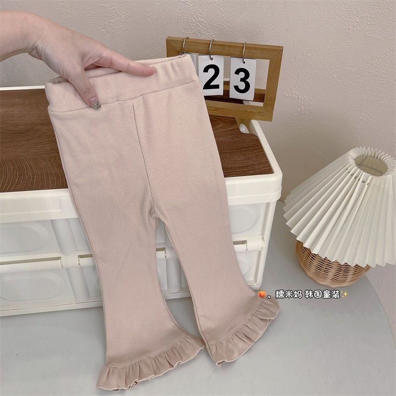 Quần Ống Loe Kẻ Sọc Ngang Phong Cách Mới Dành Cho Bé Gái