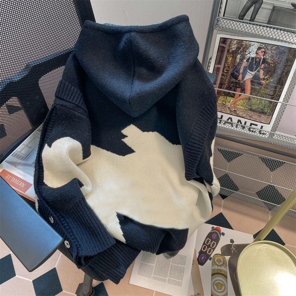 Áo Khoác Hoodie Dày Giả Hai Lớp Màu Sắc Tương Phản retro Đường Phố Cao Cấp Phong Cách Đường Phố Mỹ Cho Nam Và Nữ sw